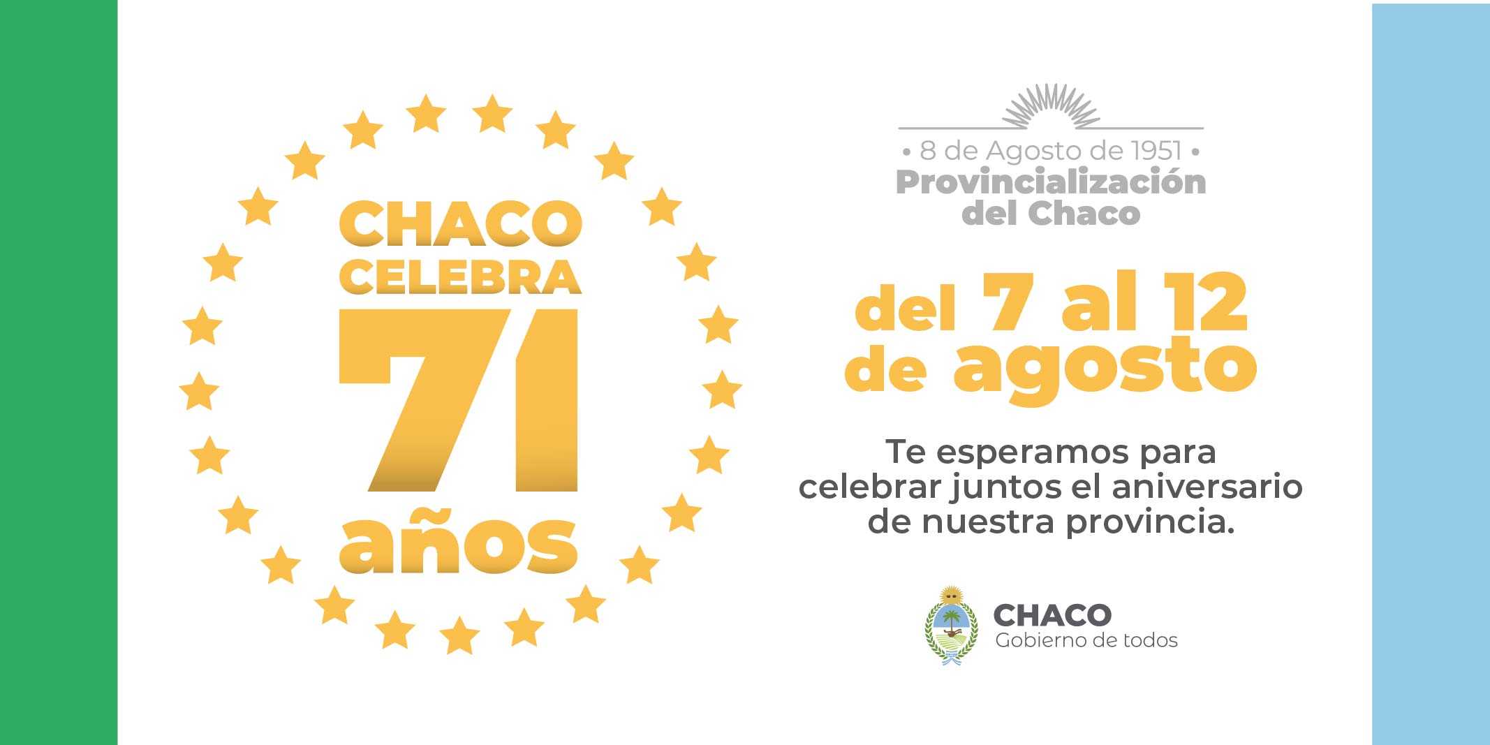 Chaco Celebra 71 a os de su provincializaci n vigilia y el