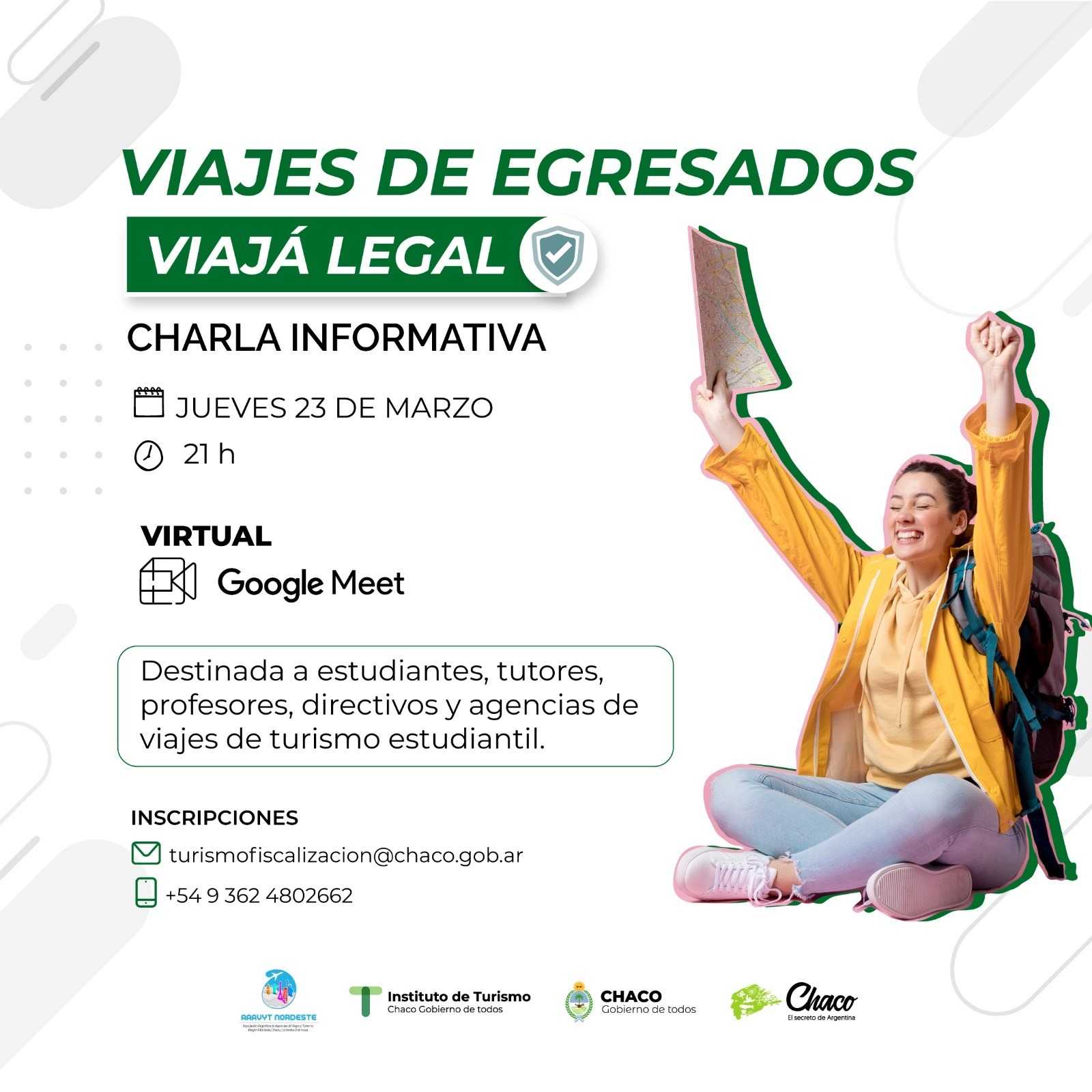 Turismo invita a charla informativa sobre viajes de egresados de