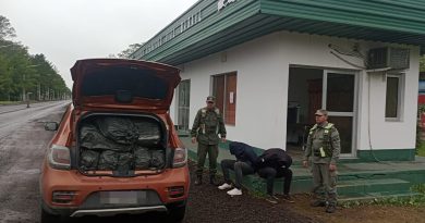Basail: detienen a misioneros con más de 200 kilos de marihuana en el interior de un auto