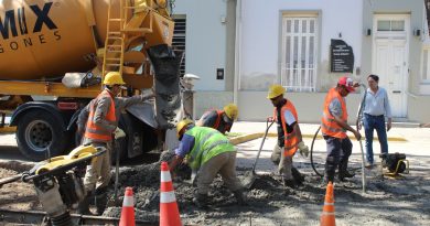 Plan de Bacheo: comenzó a hormigonarse la Avenida San Martín, del 400 al 500