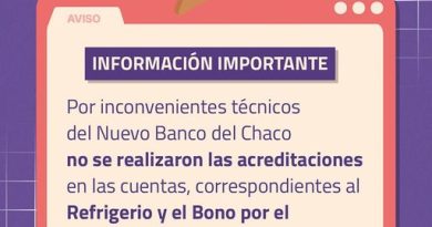 Por inconvenientes técnicos del NBCH la Municipalidad de Barranqueras no pudo acreditar el Refrigerio y el bono por el Día de la Madre