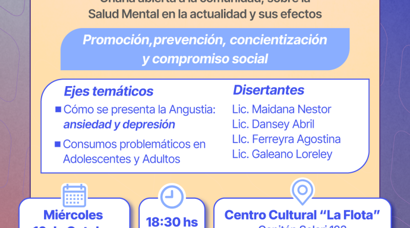 Invitan a una charla sobre salud mental