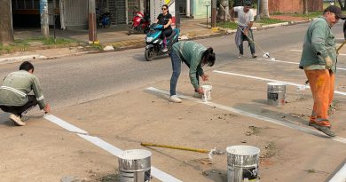 Reacondicionan parterres, cordones, columnas y rampas de los espacios públicos de Resistencia