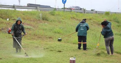 Operativo de limpieza urbana ejecuta el Municipio en la Ruta Nacional 11