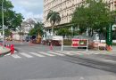 Paradas alternativas de colectivos durante el bacheo en la Avenida Sarmiento